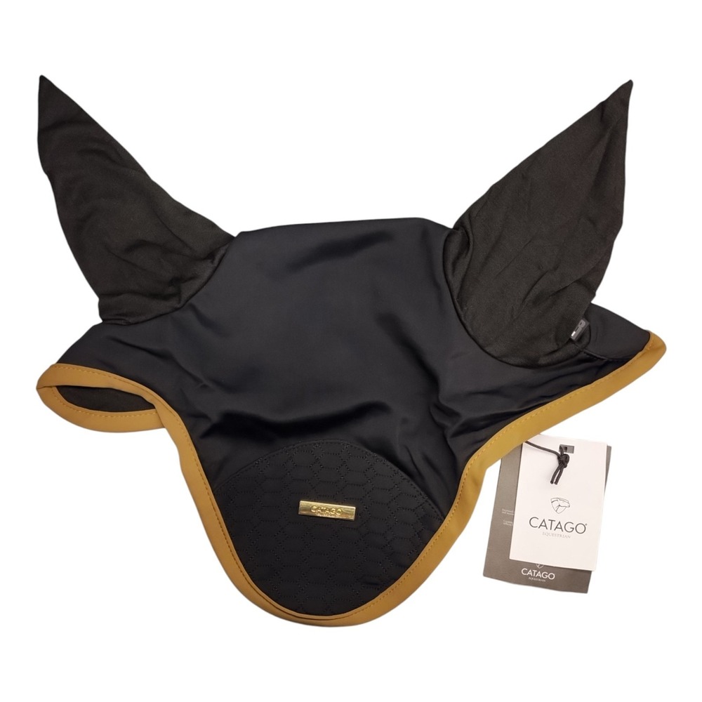 Catago Equestrian FIR-Tech Fly Veil X-Full Brown Black Nylon‎ Comfort for Horses